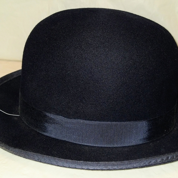 Vintage BAILEY 100% Wool Navy Blue Derby Hat SZ Small MADE IN USA - Picture 4 of 11